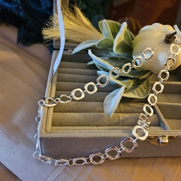 COPY - Elegant, 18 inch, 925 Sterling silver. Square round chain necklace. - Picture 4 of 5